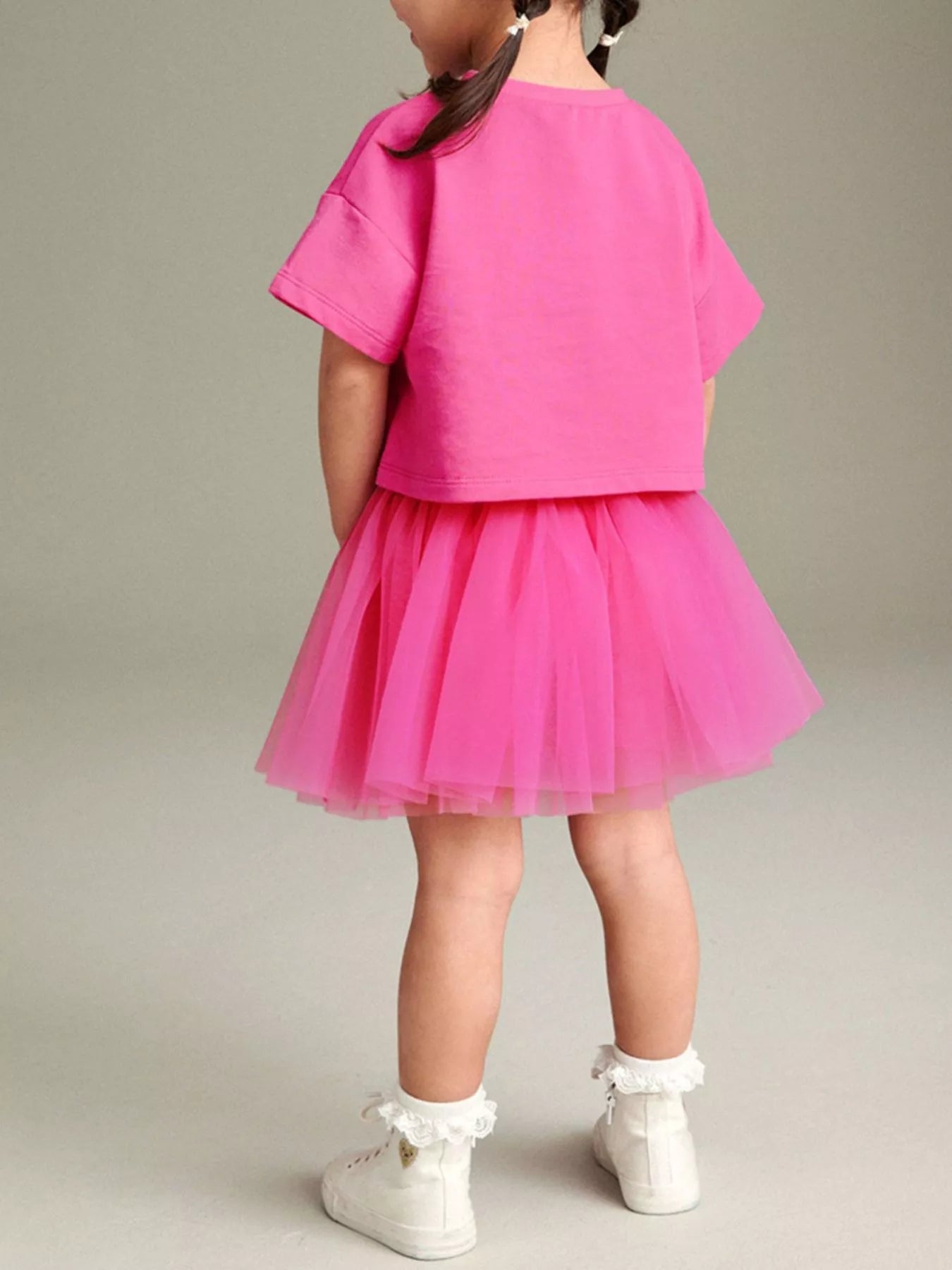 Children's Round Neck T-Shirt and Skirt Set - Farnelli