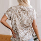 Karter Floral V Neck Short Sleeve Loose Fit Blouse - Farnelli