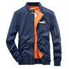 Men's Plus Size Casual Lightweight Bomber Jacket - Royal Blue