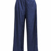 Zenana Wide-Leg Satin Pants - NAVY
