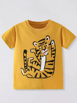 Children's Tiger Graphic Short Sleeve T-Shirt - Farnelli