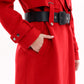 Karina Belted Wool Cashmere Blend Overcoat in Ruby