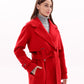 Karina Midi Cashmere Wool Blend Coat In Ruby