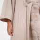 Genuine Polar Fox Double Face Wool Poncho Coat