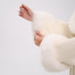 Pre-Order. Re-Stock Ships September 2026. Genuine Polar Fox Fur Wool Hooded Coat