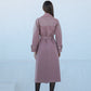 Rose Leather Trim Cashmere Blend Overcoat