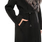 Genuine Silver Fox Cashmere Blend Coat