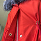 Roma Genuine Silver Fox Fur Rabbit Fur Insulated Parka in Red
