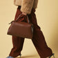Cecilia (brown) - Italian calf leather women's handbag (with shoulder strap)