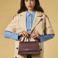 Federica (eggplant) - Italian calf leather women's crossbody bag (with shoulder strap)