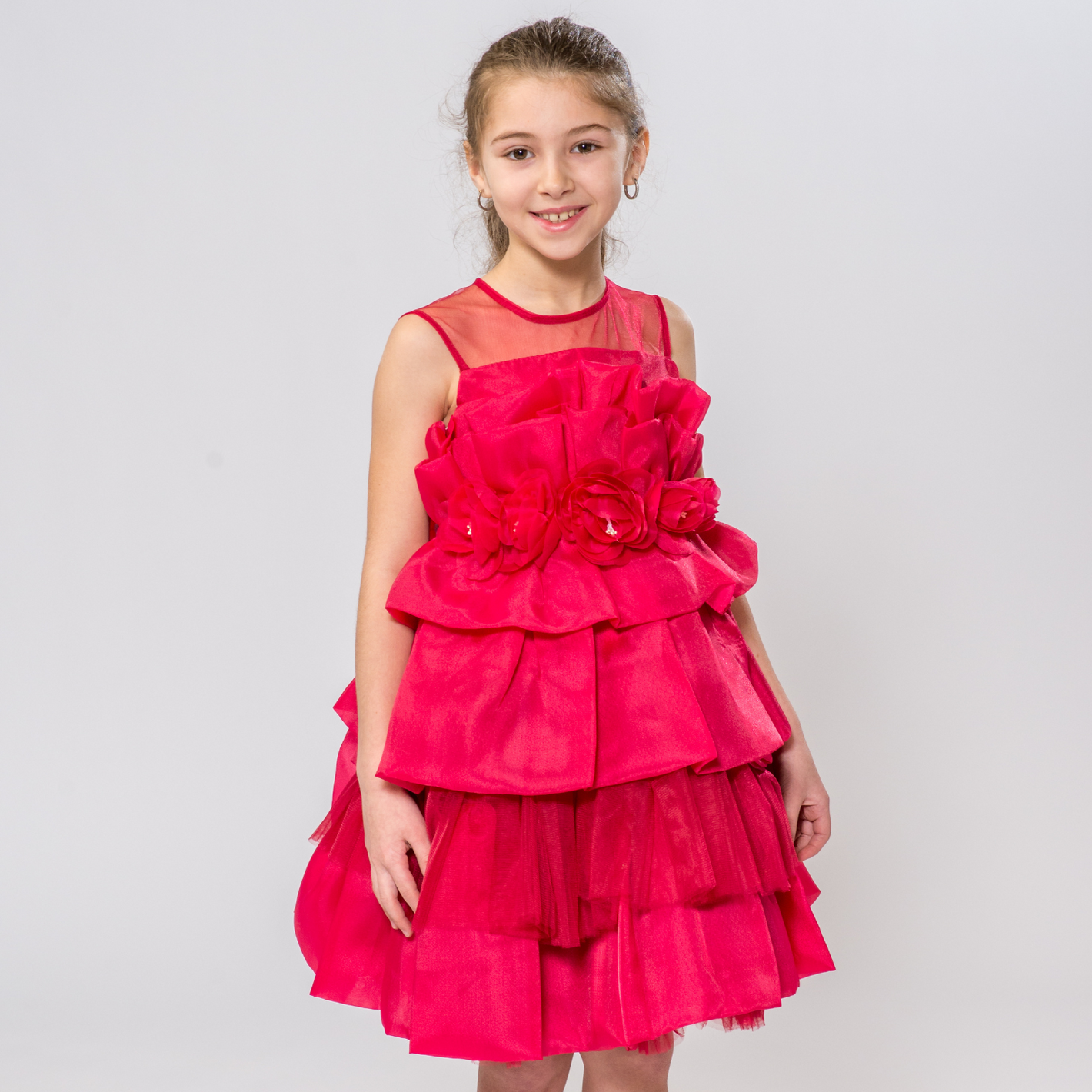 Red Lips Short Layered Dress - Farnelli