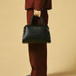 Zita (black) - Italian calf leather women's handbag (with shoulder strap)
