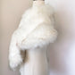 Ivory with Blk Tips Faux Fur Shawl Plus Size Bride (Lilian Wht03)