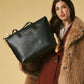Simona (black) - Italian calf leather women's shoulder bag