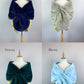 Vintage Green Faux Fur Bridal Cape (Audrey 05)