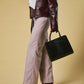 Patrizia (black) - Italian calf leather women's handbag (with shoulder strap)