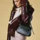 Ottavia (black) - Italian calf leather women's crossbody bag (with shoulder strap)