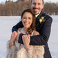 Blush with Black Tips Bridal Faux Fur Shawl (Lilian Blu02)