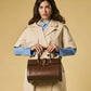 Oriana (brown) - Italian calf leather women's handbag (with shoulder strap)