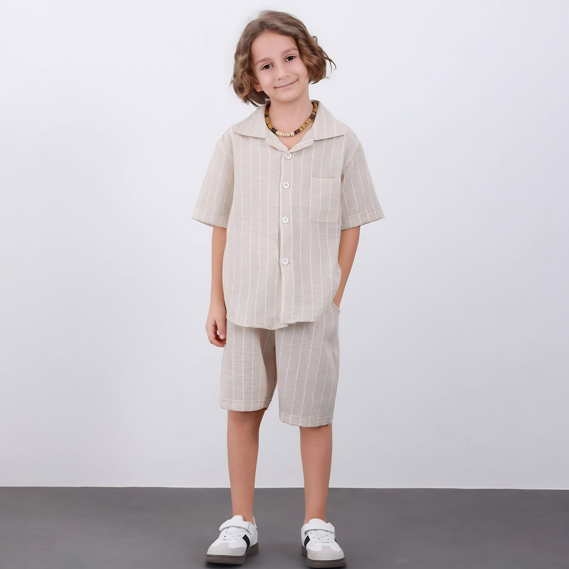 Luca Striped Dressy Shorts Set-2