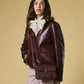 Mirella (eggplant) - Italian calf leather women's crossbody bag (with shoulder strap)