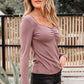 Cora Square Neck Ribbed Fit Long Sleeve Top - Farnelli