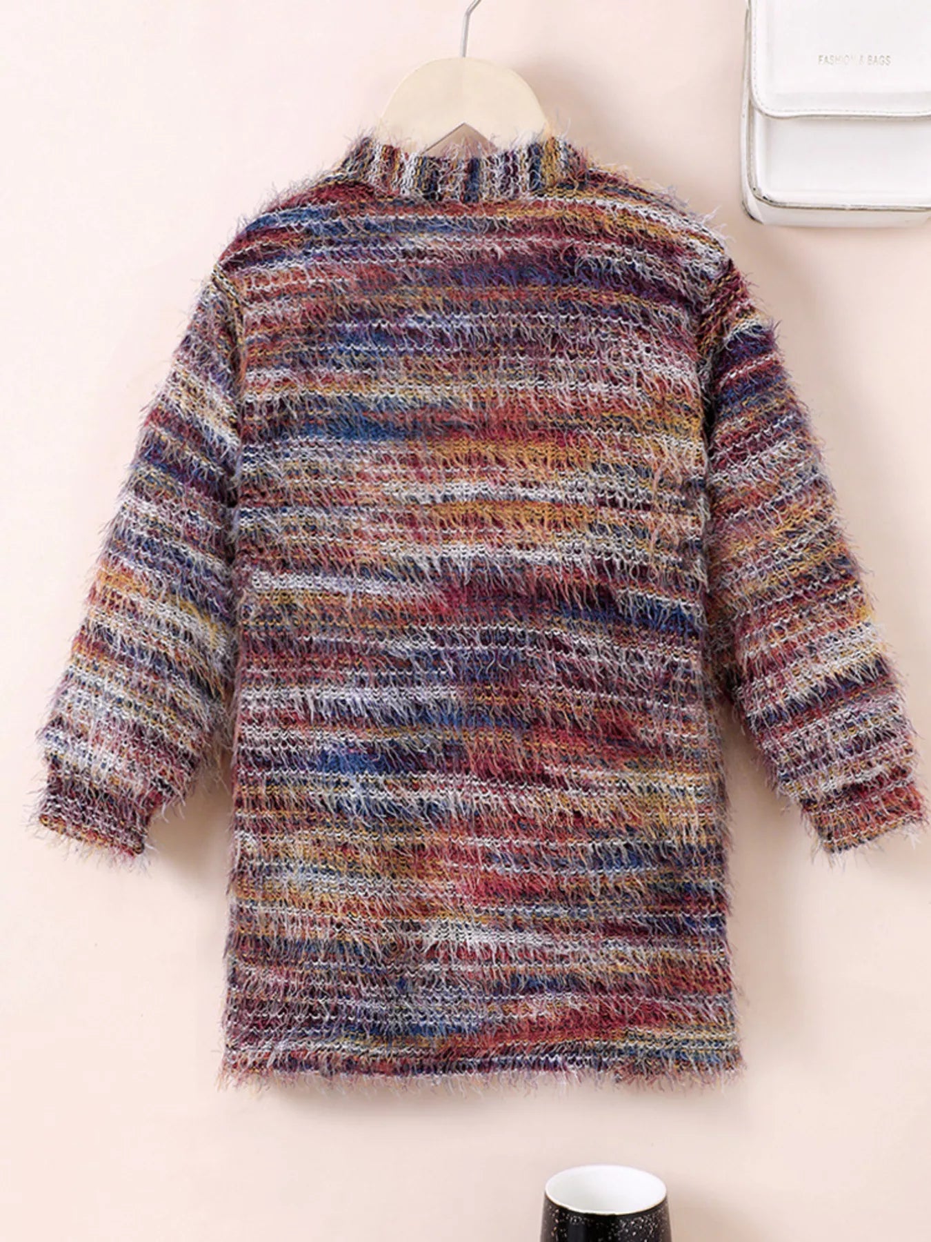 Children's Colorful Knitted Fuzzy Cardigan - Farnelli