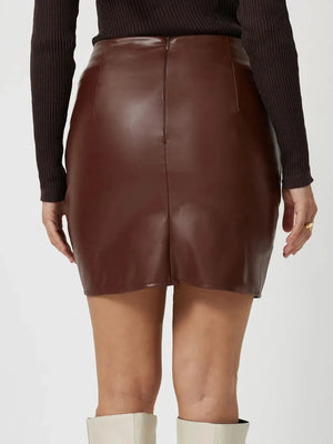 Ruched Asymmetrical Hem Skirt - Farnelli