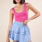 VERY J Riffled Tiered Layers Activewear Skirt with Shorts - Farnelli