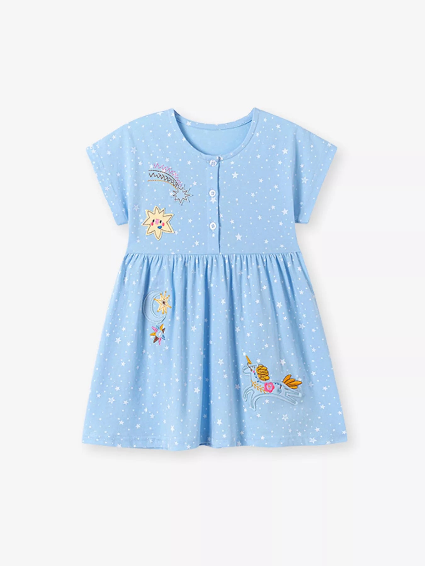 Children's Embroidered Short Sleeve Dress - Farnelli