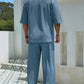 Men's Plus Size Half Sleeve Top and Pants Set - Farnelli