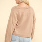VERY J Exposed Seam V-Neck Ribbed Knit Top - Farnelli