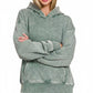 Zenana Fleece Acid Wash Kangaroo Pocket Hoodie - Farnelli