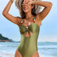 Cutout Sweetheart Neck One-Piece Swimwear and Cover-Up Swim Set - Farnelli