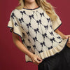 Umgee Bow Knit Ruffle Sleeve Sweater - Cream