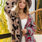 BiBi Leopard Color Block Button Down Sweater Cardigan - Farnelli