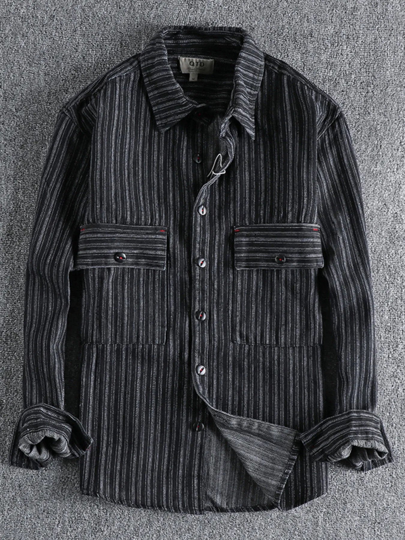Men's Striped Button Down Denim Shirt - Farnelli