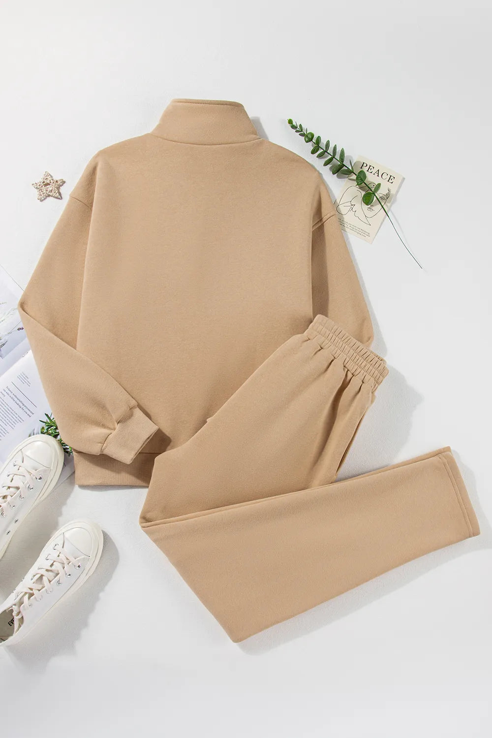 Half Snap Turtleneck Top and Pants Active Set - Farnelli