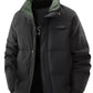 Men's Plus Size Textured Puffer Jacket with Pockets - Farnelli