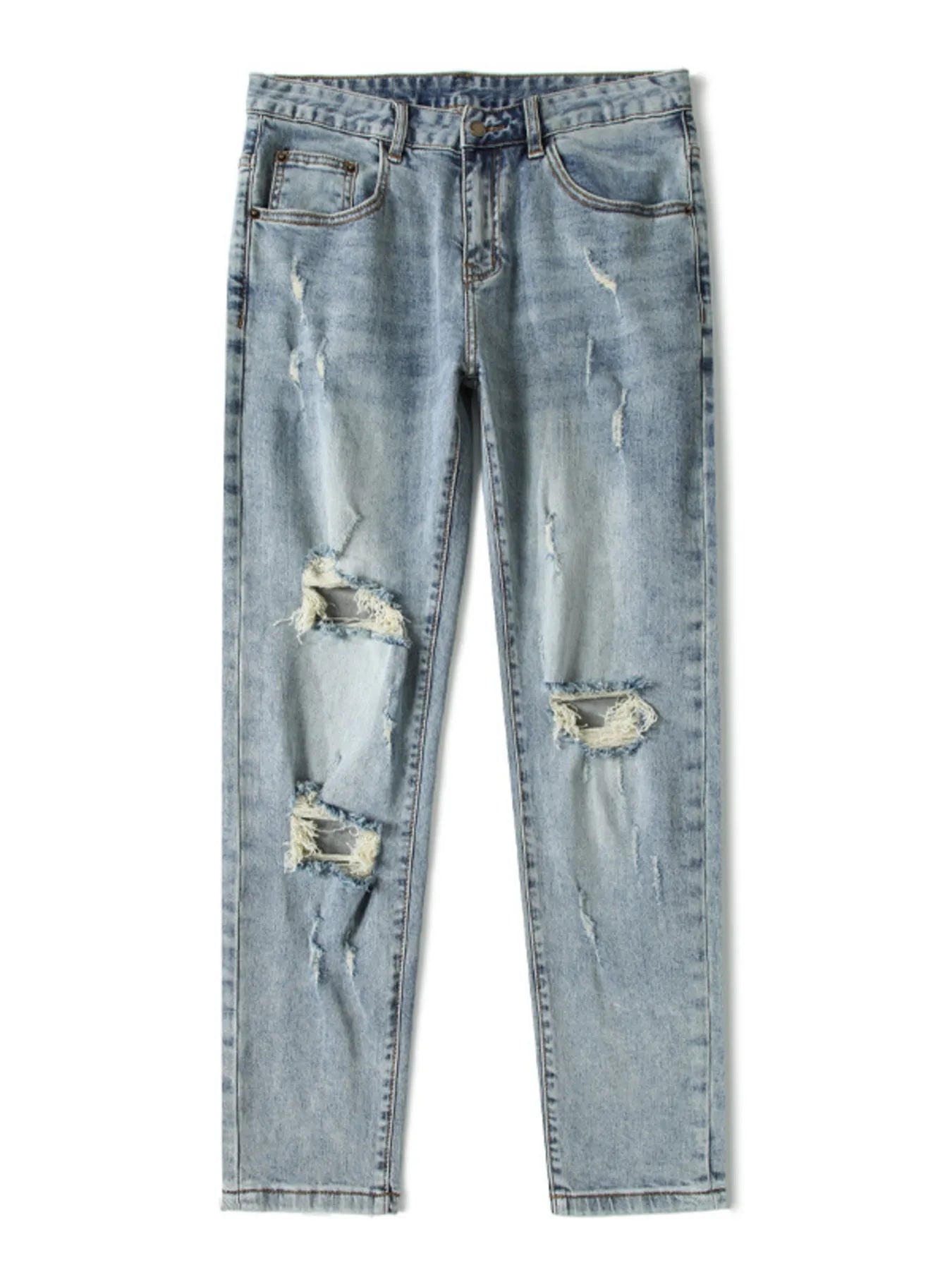 Men's Plus Size Distressed Slim Fit Jeans - Farnelli