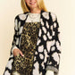 Davi & Dani Leopard Open Front Long Sleeve Cardigan - Farnelli