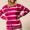 BiBi Tie Dye Print Terry Sweatshirt - FUCHSIA