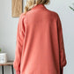 First Love Grommet Split Neck Kangaroo Pocket Sweatshirt - Farnelli