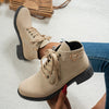 Lace-Up Ankle Boots with Heart Charm Detail - Ivory