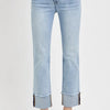 RISEN High Rise Straight Cuffed Relaxed Jeans - Light
