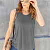 Basic Bae Full Size Round Neck Curved Hem Tank - Gray