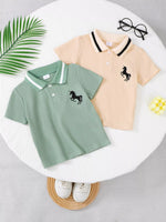 Children's Unicorn Embroidered Short Sleeve Polo - Farnelli