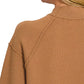 Zenana Viscose Mock Neck Exposed Seam Sweater - Farnelli