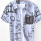 Men's Printed Button Up Short Sleeve Shirt - Farnelli