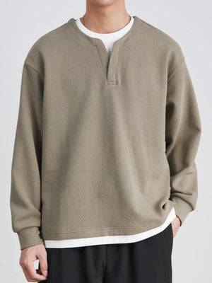 Men's Plus Round Neck Long Sleeve Sweatshirt - Farnelli